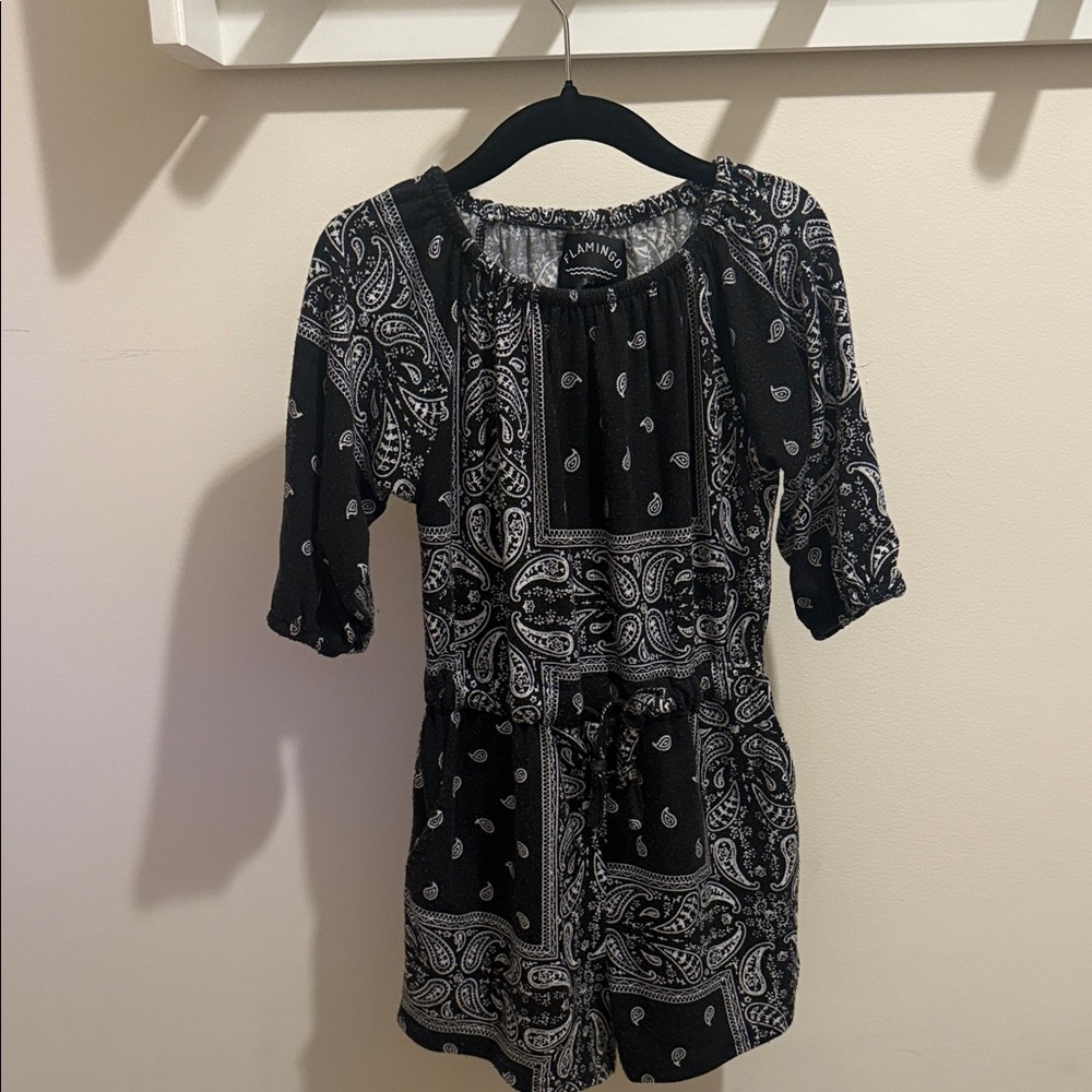Black and White Paisley Kids One Piece
